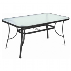 Steel Glass Rectangular Table