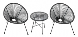 3PCS Rattan Egg Chair Set